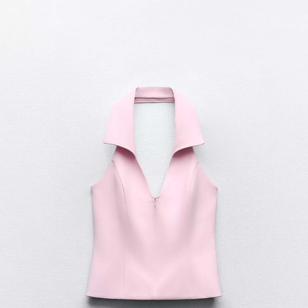 Zara Shirt Style Halter Top XL 2796 777 Miu Miu Vibe